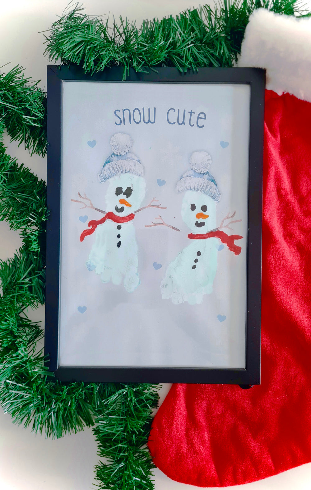 Snow Cute Snowman Footprint Feet Art Craft / First Christmas Xmas Baby Toddler Kids / DIY Card Gift Memory Keepsake / Print It Off 0667