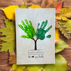 We Love You Daddy Tree / Handprint Footprint Art Craft / Fathers Day Dad / Kids Baby Toddler Keepsake / Card Gift DIY / Print It Off 0004