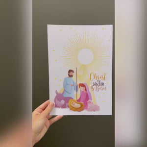 Christ is Born / Baby Jesus Christian Handprint Craft / Nativity Star Christmas Xmas / DIY Card Gift Sunday School / Print It Off 0657