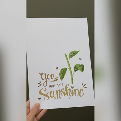 You Are My Sunshine Handprint Craft Art / Sun Flower / Mom Mum / Kids Baby Toddler Child / Activity Gift Diy Card Print / PRINT IT OFF 0460