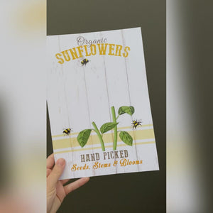 Farm Sign Sunflowers Flower / Handprint Hand Art Craft / Kids Baby Toddler / Activity Keepsake Gift Card Decor Sign / PRINT IT OFF 0541
