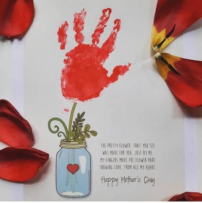 Handprint Art / Flower Jar / Keepsake Craft / Happy Mother's Day / Mom Mum Grandma Nana / Baby Toddler Gift Craft DIY / Download Print 0069