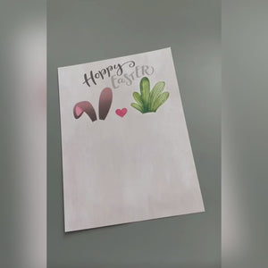 Hoppy Happy Easter/ Bunny Carrot / Footprint Handprint Art Craft / Foot Feet / Kids Baby Toddler / Activity Gift Card / PRINT IT OFF 0431
