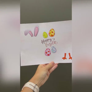 Bunny Chick / Footprint Handprint Hand Foot Art Craft / Hoppy Happy Easter / Kids Baby Toddler / Keepsake DIY Card / Print It Off 0443