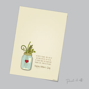 Handprint Art / Flower Jar / Keepsake Craft / Happy Mother's Day / Mom Mum Grandma Nana / Baby Toddler Gift Craft DIY / Download Print 0069