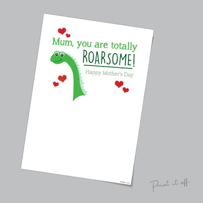Mum you are totally Roarsome / Handprint Art / Kids Handprint Craft / Dinosaur Keepsake / Happy Mothers Day / Gift / Mum Printable