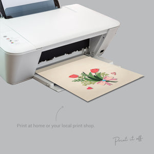 Bunch of Flowers / Handprint Footprint Art / Kids Baby Toddler / Valentine's Mother's Day / Keepsake Craft DIY Card Gift / Print if Off 0204