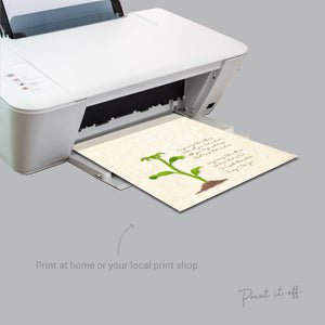 I'm Growing Like a Flower / Hand Handprint Art / Kids Baby Toddler / Mother's Day Mom Mum / Keepsake Craft Gift DIY Card / Print It Off 0206