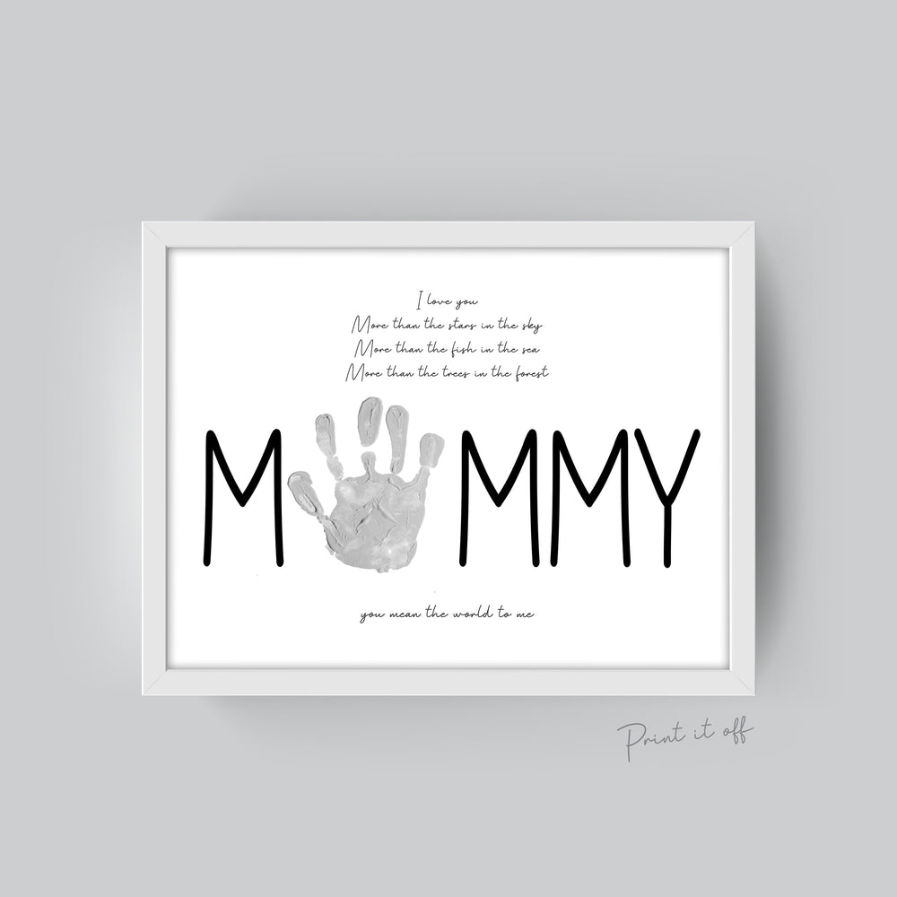 You Mean The World To Me / Mother's Day Poem / Mommy Mummy / Handprint Art / Kids Baby Toddler / Keepsake Craft DIY Gift Card Print 0186