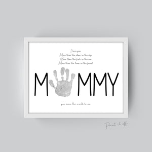 You Mean The World To Me / Mother's Day Poem / Mommy Mummy / Handprint Art / Kids Baby Toddler / Keepsake Craft DIY Gift Card Print 0186