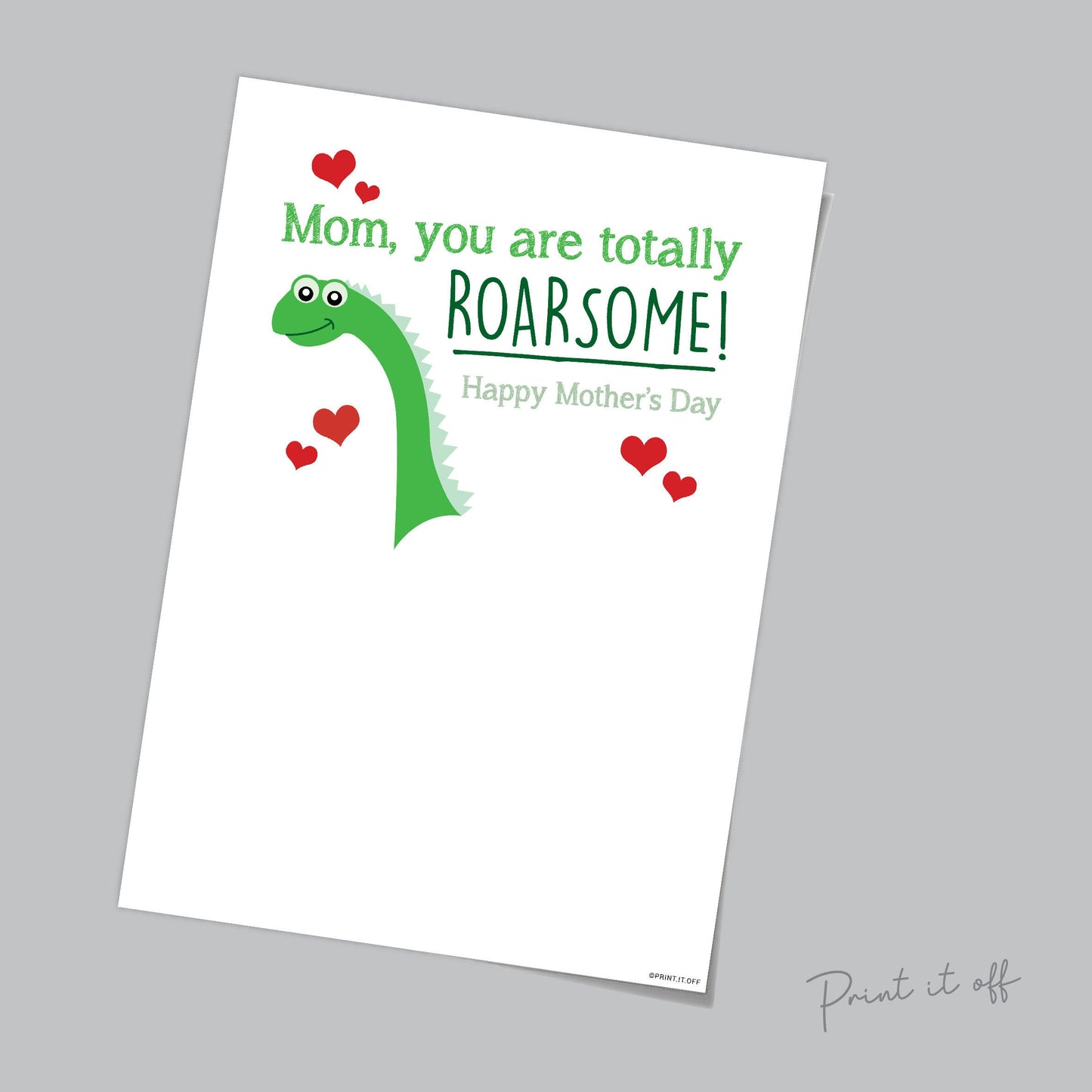 Mom You Are Totally Roarsome / Handprint Art Kids Baby Craft Gift DIY Card / Dinosaur Keepsake / Happy Mothers Day / Print it off