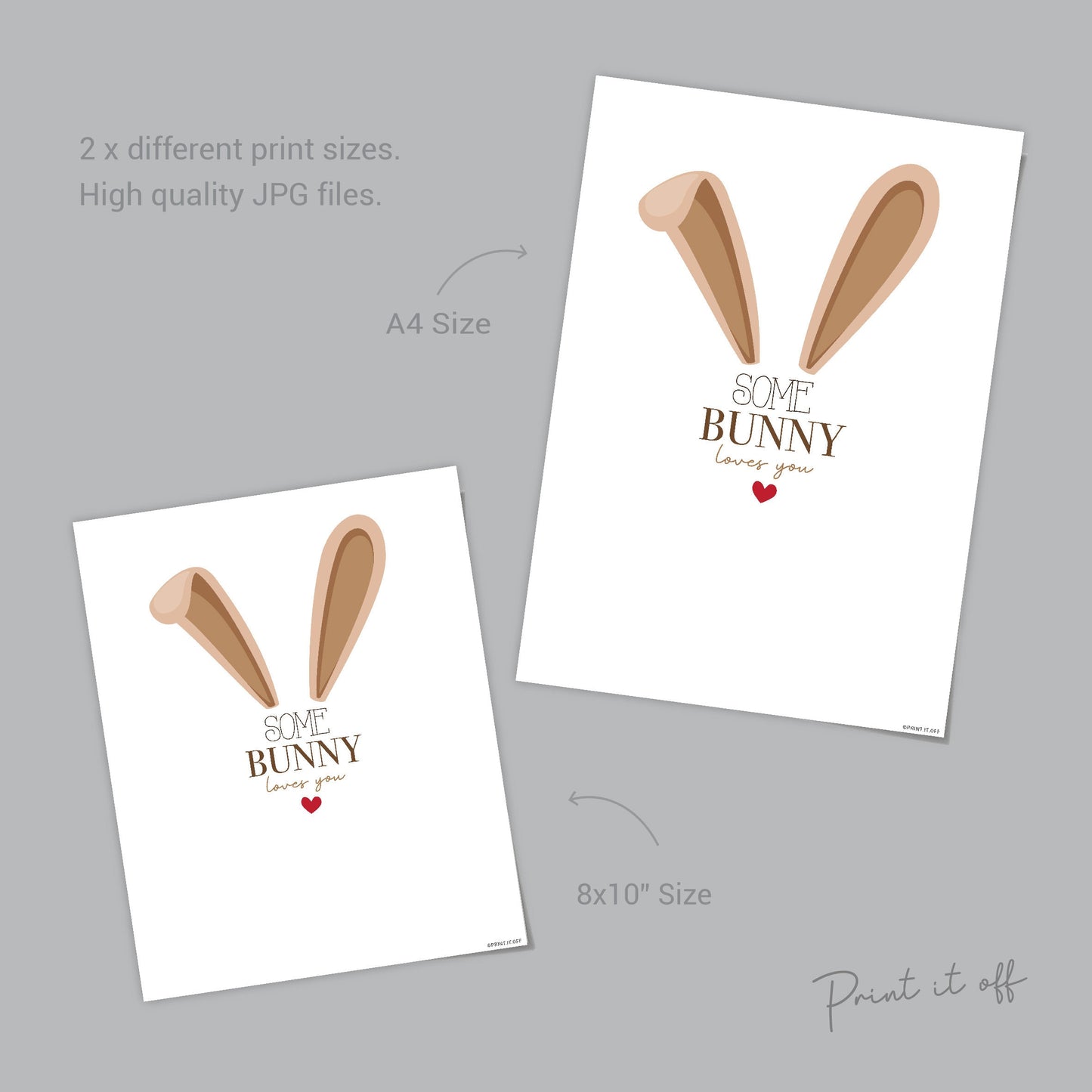 Some Bunny Loves You / Easter Feet / Footprint Handprint Art / Craft Card Gift Activity / Baby Kids Toddler Keepsake / PRINT IT OFF 0211