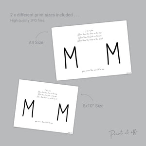 You Mean The World To Me / Mother's Day Poem / Mom Mum / Handprint Art / Kids Baby Toddler / Keepsake Art Craft DIY Gift Card Print 0207