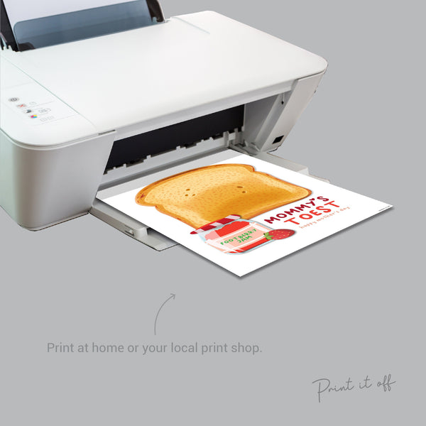 Mommy&#39;s Toest / Happy Mother&#39;s Day Mom / Footprint Feet Toes Art / Keepsake Baby Toddler Gift Card Craft Diy / Footprint PRINT IT OFF