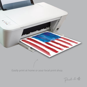 Flag 4th of July / Handprint Footprint Art / USA Independence Day / America American / Kids Baby Toddler / Keepsake Craft Art Print DIY