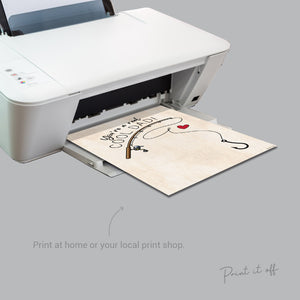 Your a Reel Cool Dad / Fish Hand Handprint Art / Father's Day Birthday Dad Daddy / Kids Baby Toddler / Keepsake Craft DIY Card Print 0230