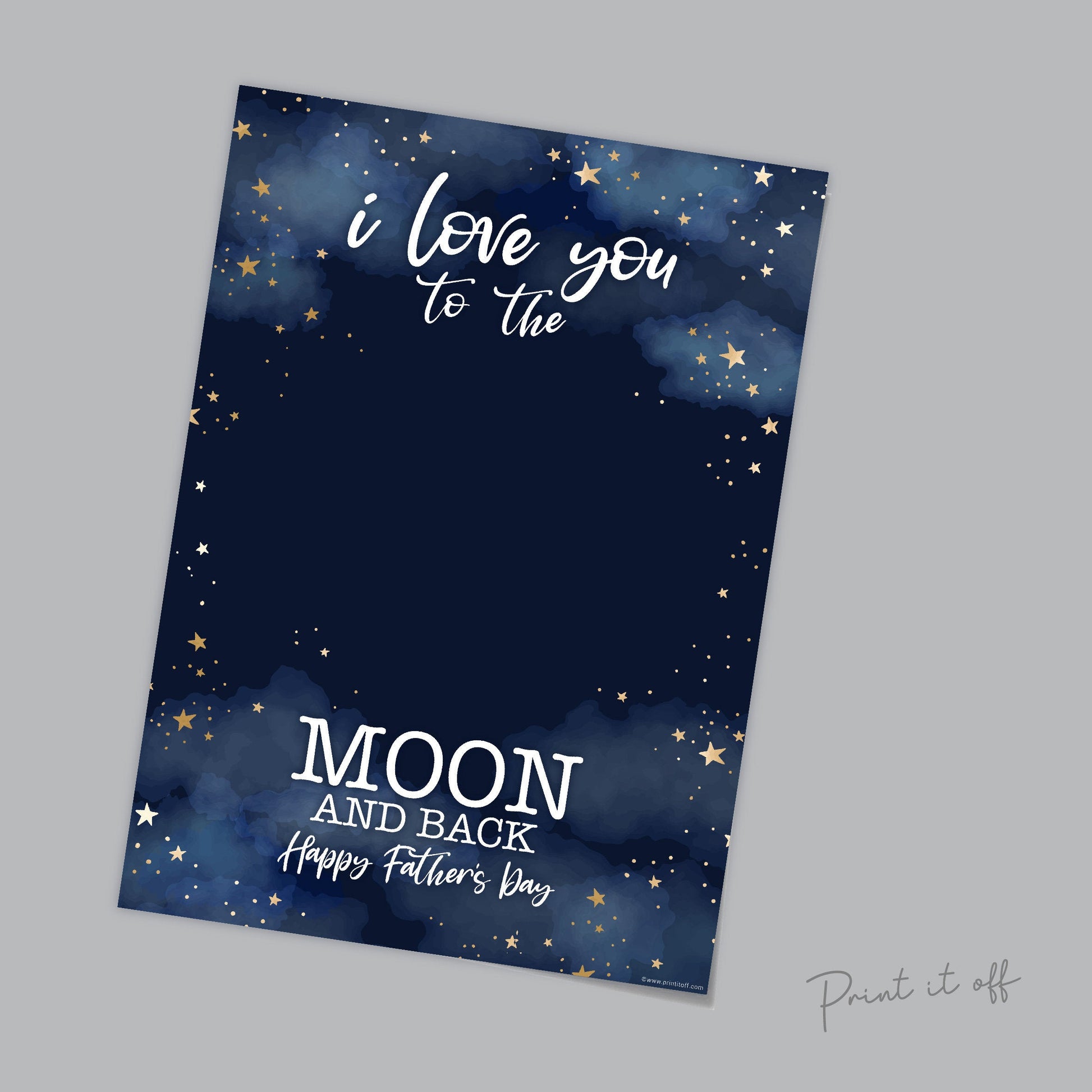 Love You To The Moon & Back / Bottom Print / Father's Day / Handprint Art Craft / Kids Newborn Baby Bum Keepsake Memory DIY Card Print 0235