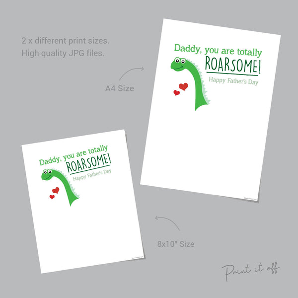 Handprint Art / Daddy you are totally Roarsome / Kids Handprint Craft / Dinosaur Keepsake / Dad Happy Father's Day / Gift DIY Dad Print 0259