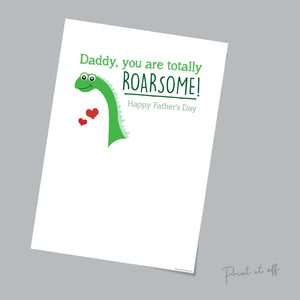 Handprint Art / Daddy you are totally Roarsome / Kids Handprint Craft / Dinosaur Keepsake / Dad Happy Father's Day / Gift DIY Dad Print 0259