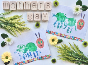 The Hungry Caterpillar / Handprint Footprint DIY Art Craft / Kids Toddler Baby Keepsake / First Birthday Party Card / Print it Off 0127