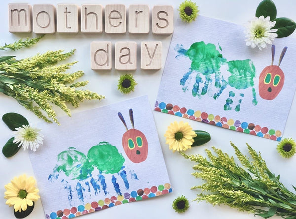 The Hungry Caterpillar / Handprint Footprint DIY Art Craft / Kids Toddler Baby Keepsake / First Birthday Party Card / Print it Off 0127