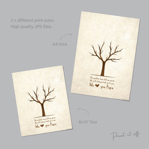 No Matter How Tall We Grow / Love you Papa Tree / Father's Day Dad / Handprint Art / Kids Baby Toddler / Keepsake Craft DIY Card Print 0242