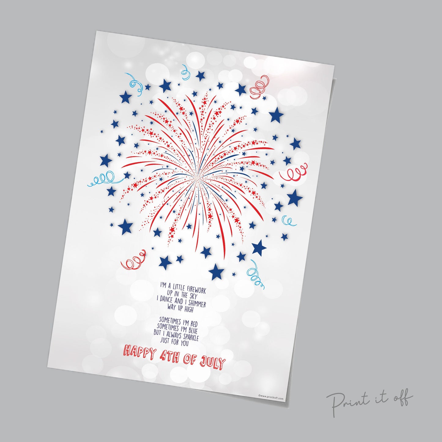 Firework Handprint Art Craft / Happy 4th of July Independence Day USA America American / Child Kids Baby Toddler / Print It Off