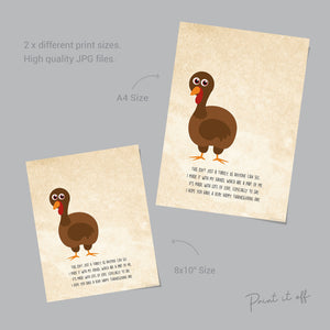 This Isn't Just A Turkey / Happy Thanksgiving Autumn / Handprint Art Craft DIY / Kids Toddler Baby Keepsake / Print Card 0124