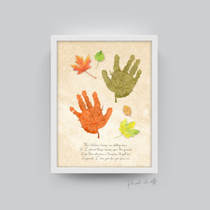Autumn Poem / Handprint Art / Leaves Leafs Season / Thanksgiving / Kids Baby Toddler / Keepsake Gift Craft Art Print DIY 0275