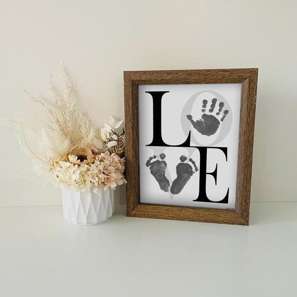 LOVE / Handprint Footprint Heart Love / Valentine's / Handprint DIY Craft Art / Baby Toddler / Keepsake Print / Nursery Wall Art Print 0158