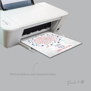 Firework Handprint Art Craft / Happy 4th of July Independence Day USA America American / Child Kids Baby Toddler / Print It Off