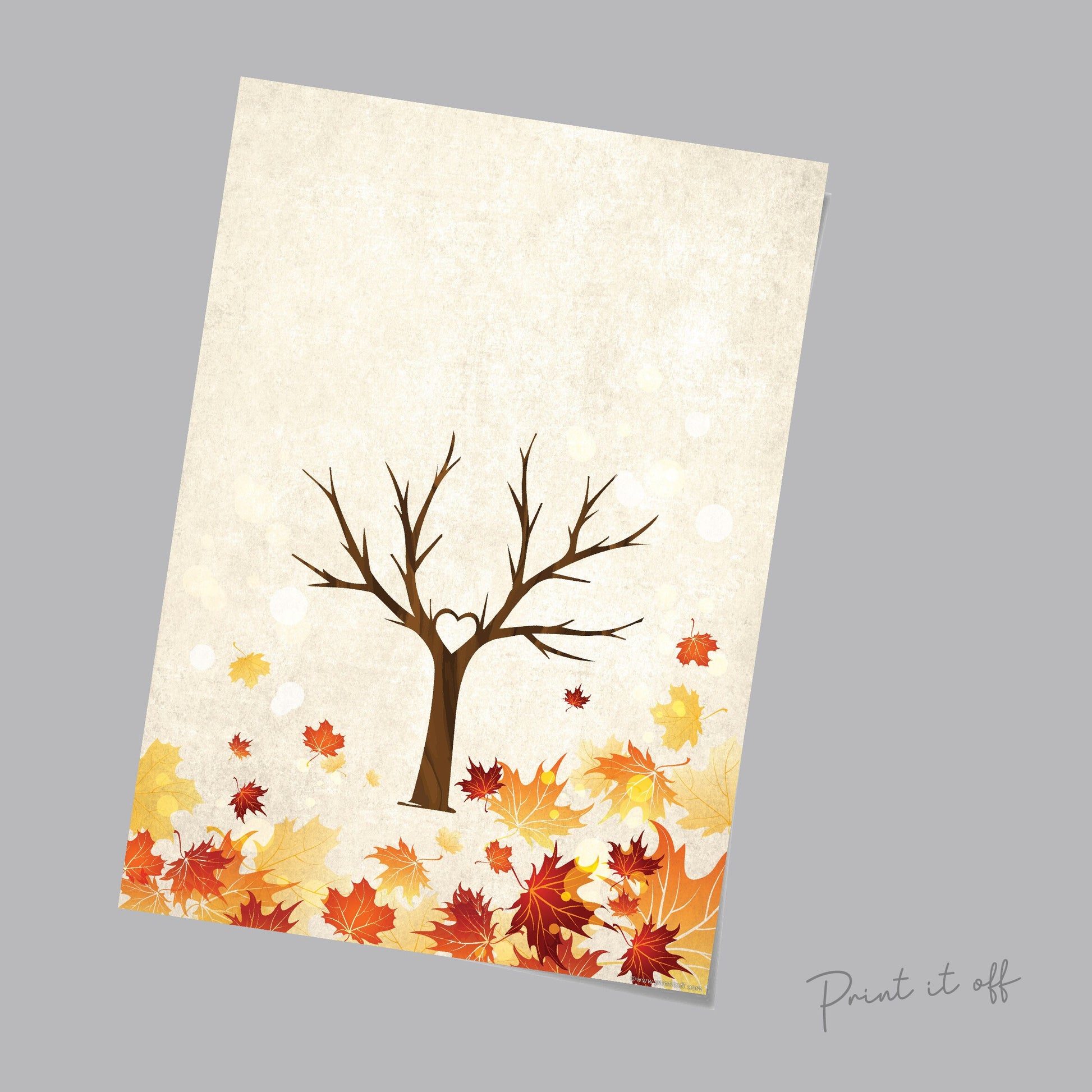 Autumn Tree / Handprint Art / Leaves Leafs Season / Thanksgiving / Child Kids Baby Toddler / DIY Memory Keepsake Craft Art Print Decor 0281