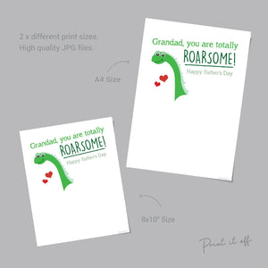 Handprint Art / Grandad you are totally Roarsome / Kids Handprint Craft / Dinosaur Keepsake / Happy Father's Day / Gift / Printable 0083