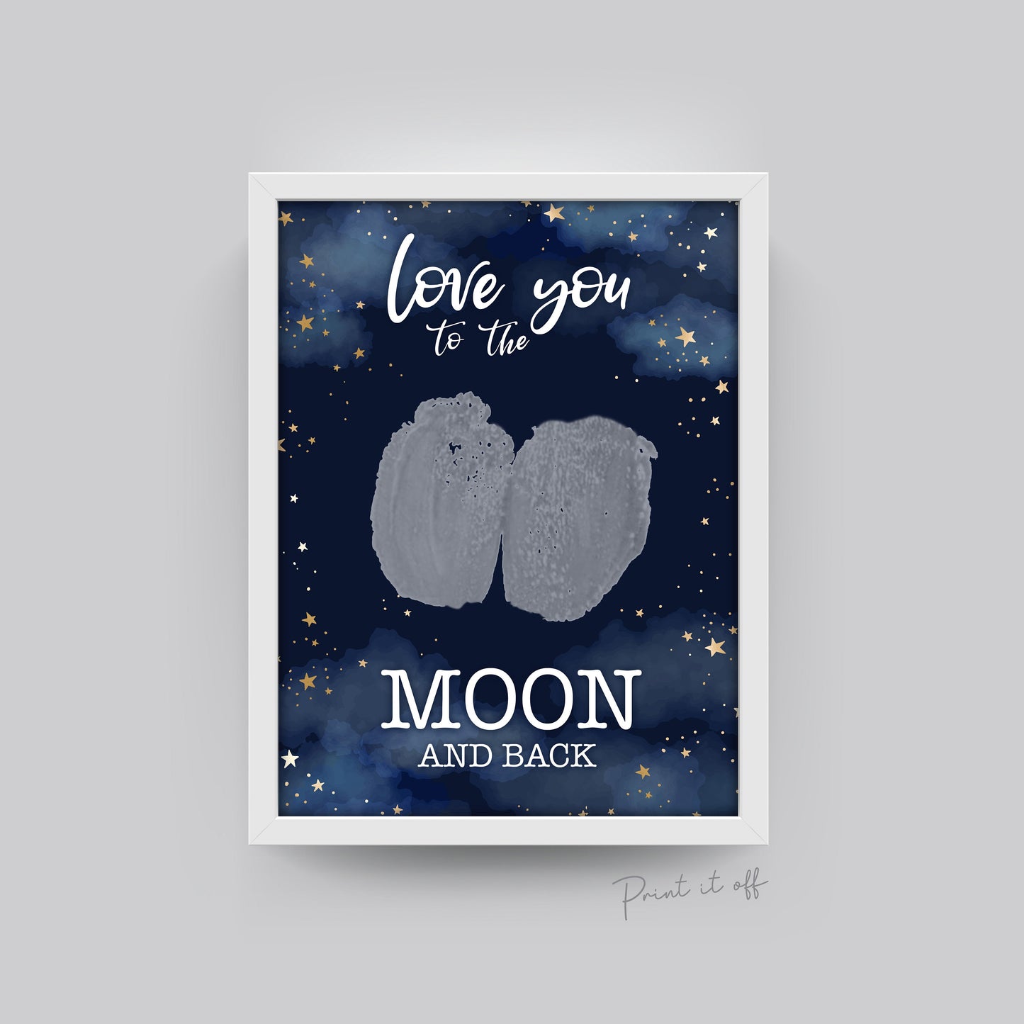 Love You To The Moon and Back / Bottom Bum Print / Valentine's Day / DIY Handprint Art Craft Card / Kids Newborn Baby / Print It Off 0261