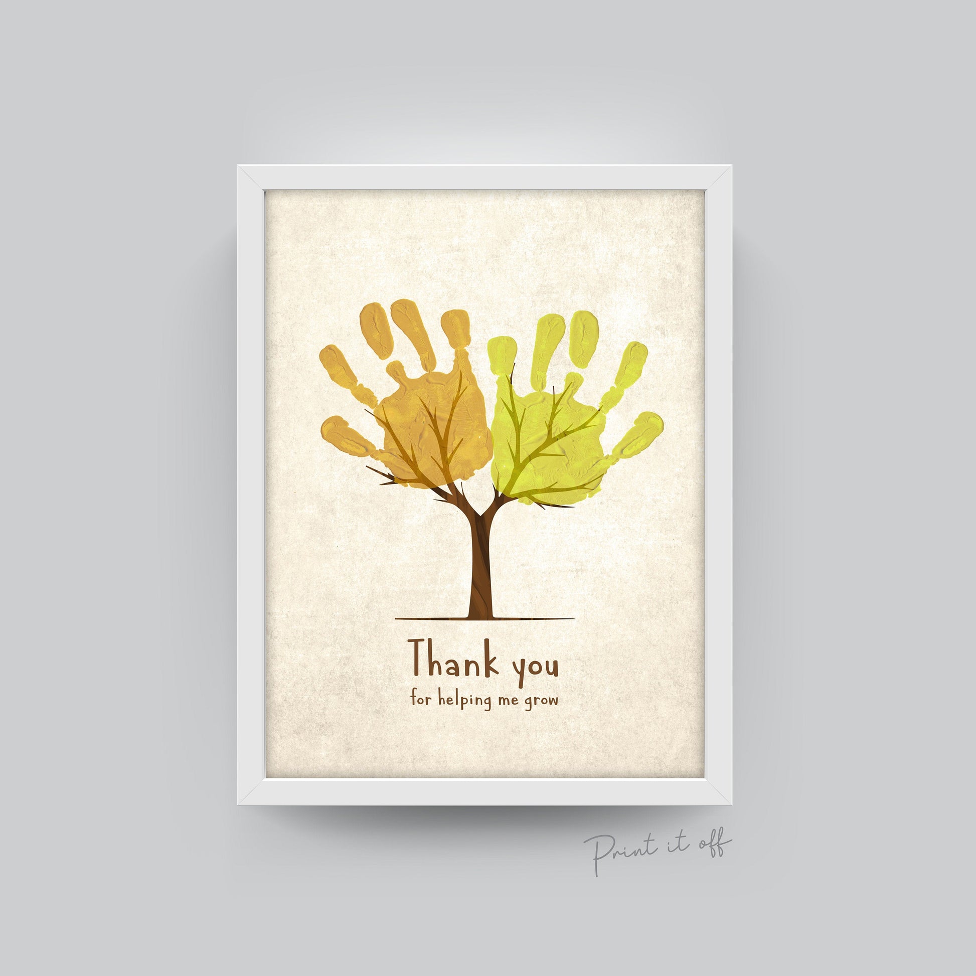 Thank You for Helping Me Grow / Handprint Art Craft Tree / Kids Baby Keepsake / Teacher Thanksgiving Gift / DIY Printable Print Card 0065