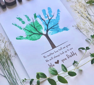 No Matter How Tall We Grow / Tree Handprint Art Craft / Fathers Day Daddy Dad / Kids Baby Toddler Keepsake / Print Card Gift Printable 0024