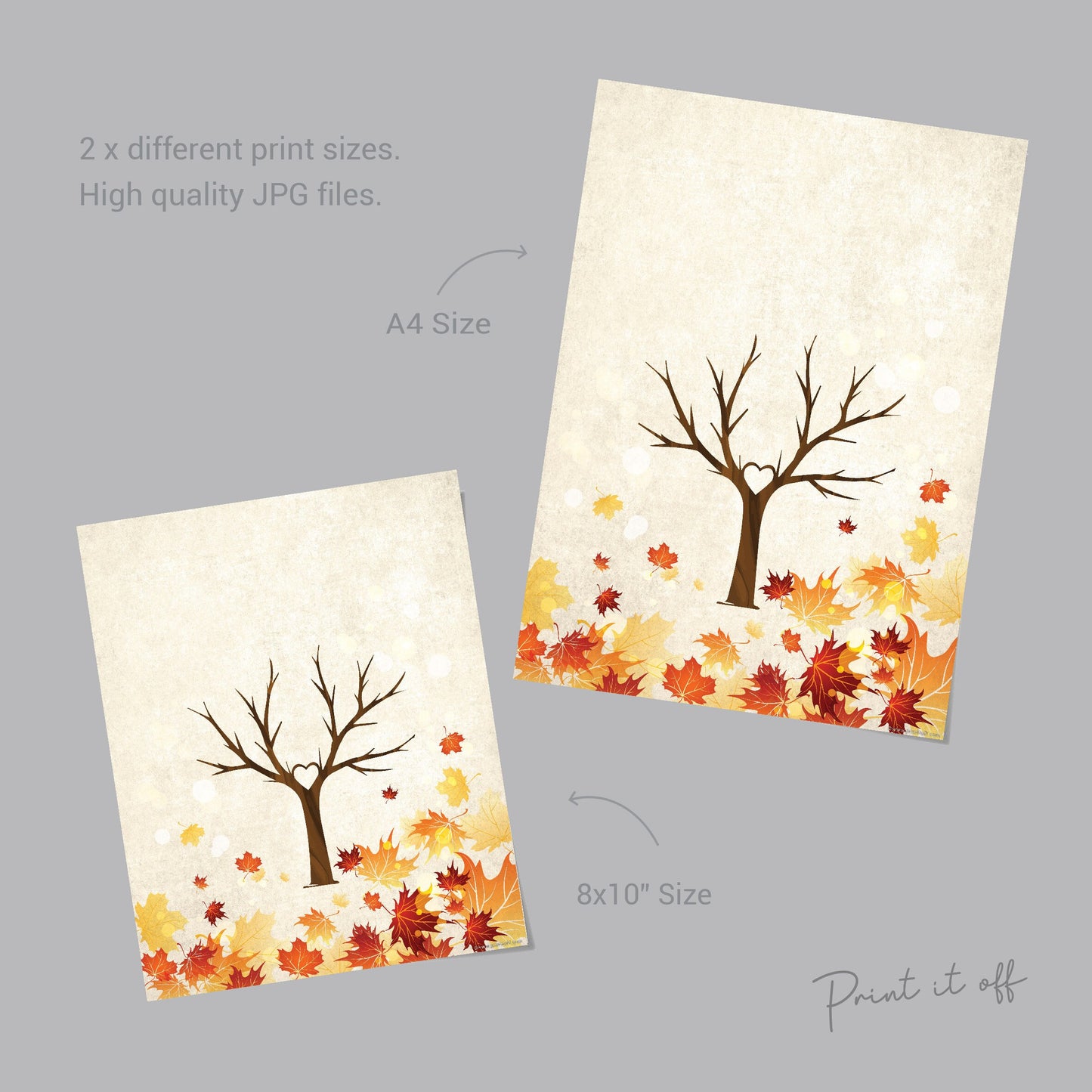 Autumn Tree / Handprint Art / Leaves Leafs Season / Thanksgiving / Child Kids Baby Toddler / DIY Memory Keepsake Craft Art Print Decor 0281