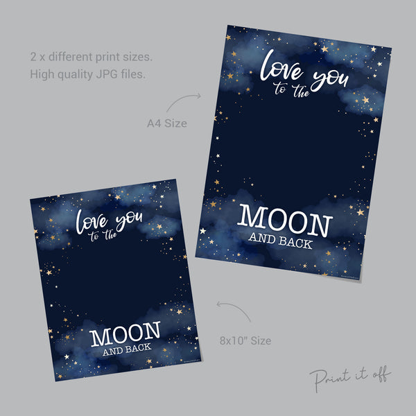 Love You To The Moon and Back / Bottom Bum Print / Valentine's Day / DIY Handprint Art Craft Card / Kids Newborn Baby / Print It Off 0261