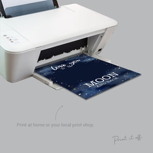 Love You To The Moon and Back / Bottom Bum Print / Valentine's Day / DIY Handprint Art Craft Card / Kids Newborn Baby / Print It Off 0261