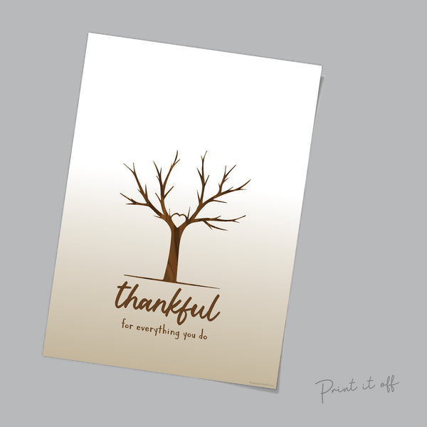 Thankful for Everything You Do Tree / Handprint Art Craft Print / Kids Baby Toddler Keepsake / Printable DIY Card Gift Memory Keepsake 0074