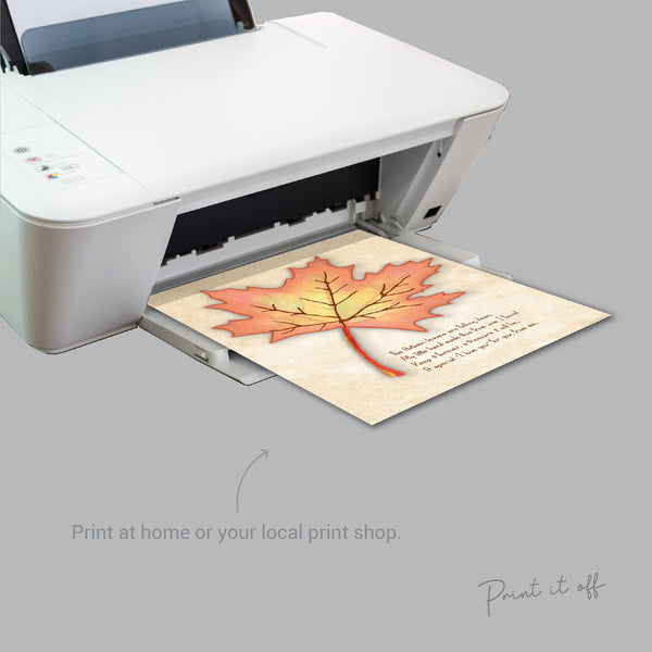 Autumn Leaf / Handprint Art / Leaves Leafs Season / Thanksgiving / Child Kids Baby Toddler / DIY Memory Keepsake Craft Art Print Decor 0301