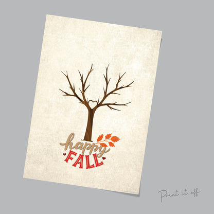Autumn Tree / Handprint Art / Leaves Leafs Season / Happy Fall / Child Kids Baby Toddler / DIY Memory Keepsake Craft Art Print Decor 0304