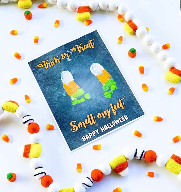 Halloween / Footprint Art / Trick or Treat Smell my Feet / Baby Toddler Kid / Handprint Art Craft / Keepsake Card Print 0025