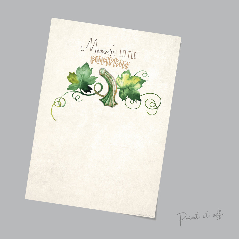 Mommy's Little Pumpkin / Footprint Feet Handprint / Halloween Art Craft / Kids Baby Toddler / Keepsake Memory Decor DIY Card Print 0317