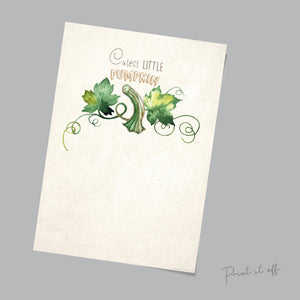 Cutest Little Pumpkin / Footprint Feets Hands Handprint / Halloween Art Craft / Kids Baby Toddler / Keepsake Memory Decor DIY Print 0319