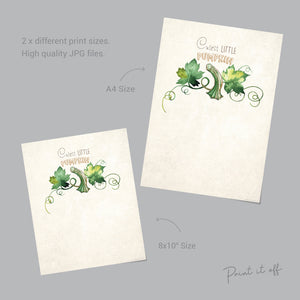 Cutest Little Pumpkin / Footprint Feets Hands Handprint / Halloween Art Craft / Kids Baby Toddler / Keepsake Memory Decor DIY Print 0319