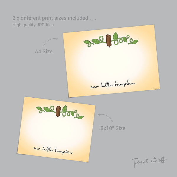 Baby Bumpkin Keepsake / Our Little Bumpkin / Pumpkin / Baby Toddler Bum Bottom / Halloween / Art Craft Print Decor 0073
