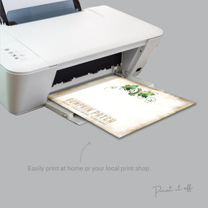 Bumpkin Patch / Pumpkin Bumkin / Baby Toddler Bum Bottom Print / First Halloween Sign / Art Craft Print Memory Keepsake Decor 0326