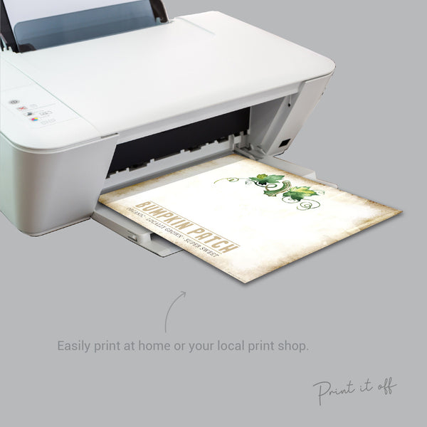 Bumpkin Patch / Pumpkin Bumkin / Baby Toddler Bum Bottom Print / First Halloween Sign / Art Craft Print Memory Keepsake Decor 0326