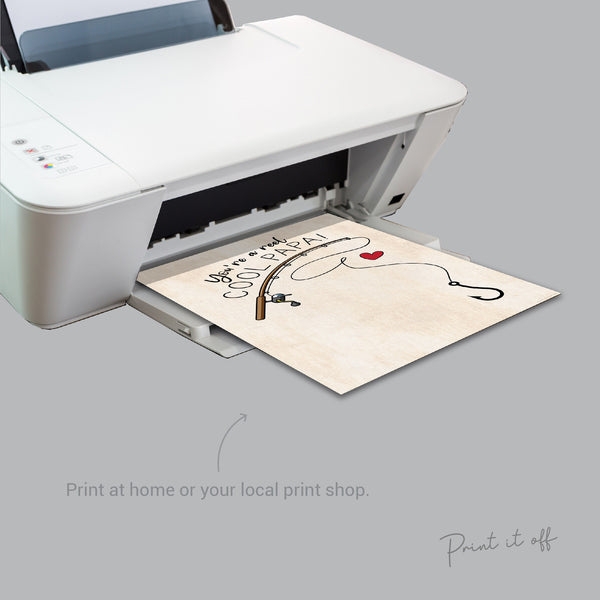 You're a Reel Cool Papa / Fish Hand Handprint Art / Father's Day Birthday / Grandchild Gift / Kids Baby Toddler / Craft DIY Card 0266